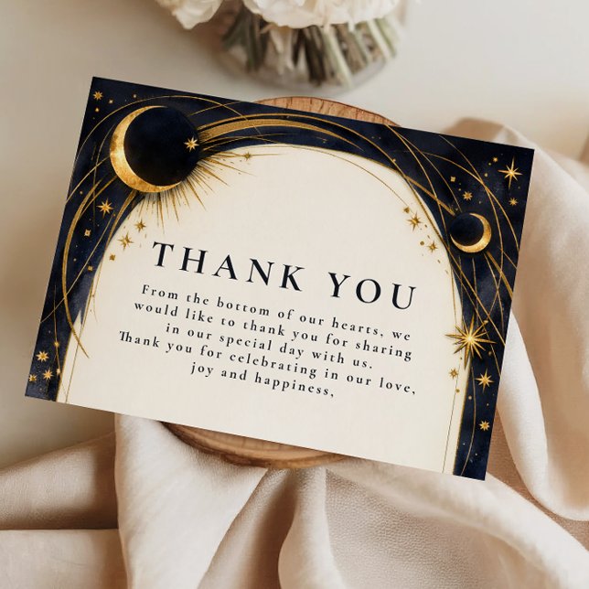 Celestial Night Garden Wedding Dankeskarte (Von Creator hochgeladen)