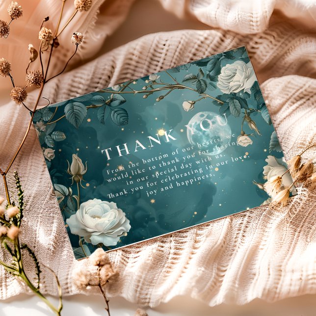 Celestial Night Garden Wedding Dankeskarte (Von Creator hochgeladen)