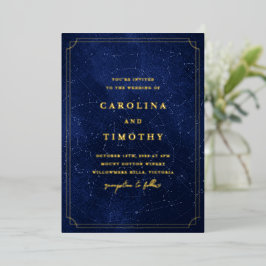 Celestial Night Sky Foil Einladung zur Hochzeit