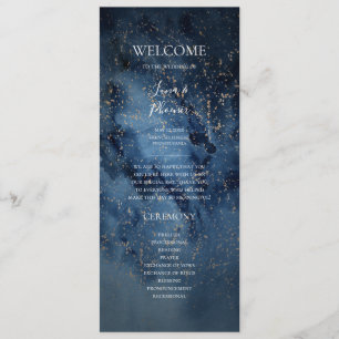 Celestial Night Sky Gold-Hochzeitsprogramm Programm