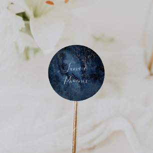 Celestial Night Sky   Gold Wedding Umschlag Aufkle Runder Aufkleber