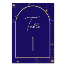 Celestial Night Sky Navy Blue and Gold Wedding