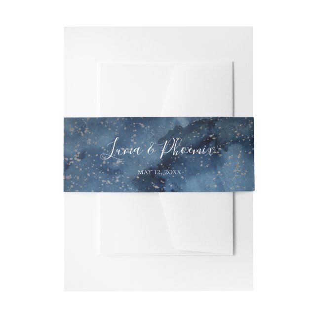 Celestial Night Sky | Silberhochzeit Einladungsbanderole (Vorderseite Beispiel)