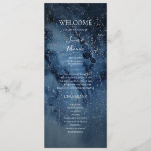Celestial Night Sky Silver Wedding Program Programm