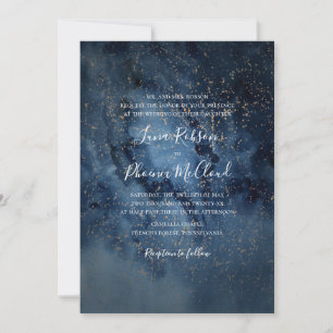 Celestial Night Sky   Traditionelle Hochzeit mit G Einladung