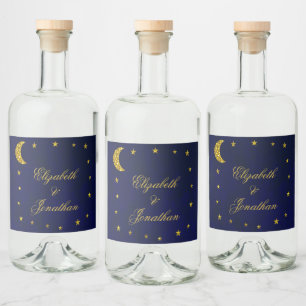 Celestial Night Sky Wedding Alkoholflaschenetikett