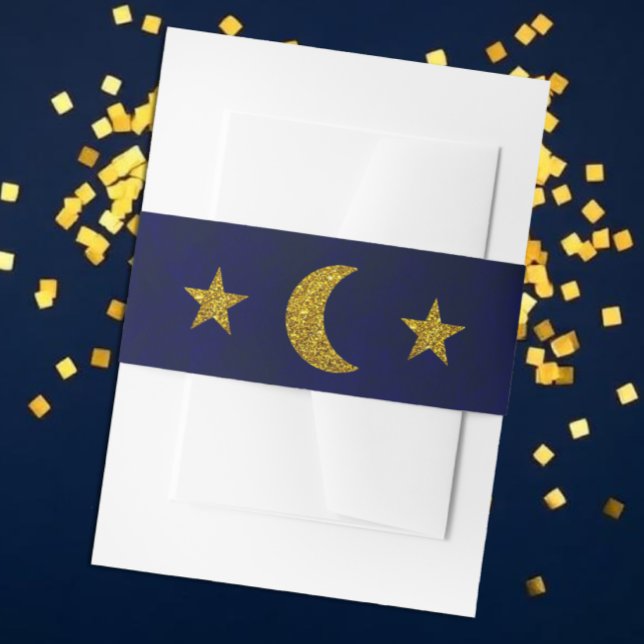 Celestial Night Sky Wedding Einladungsbanderole (Von Creator hochgeladen)