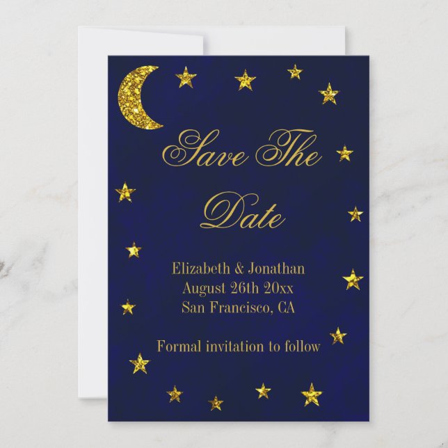 Celestial Night Sky Wedding Save The Date (Vorderseite)