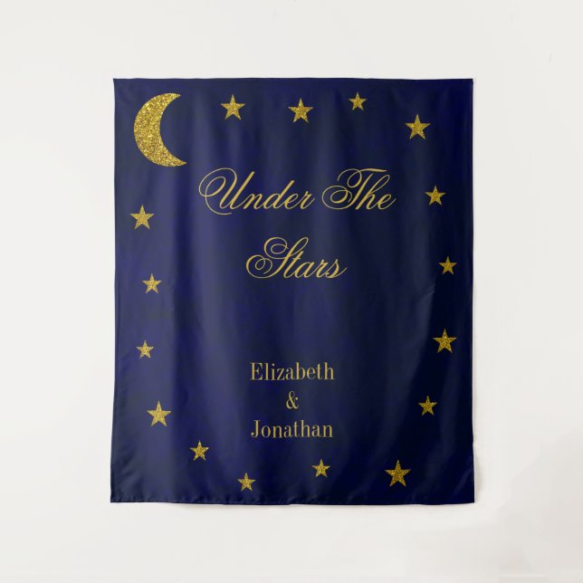 Celestial Night Sky Wedding Wandteppich (Vorderseite)