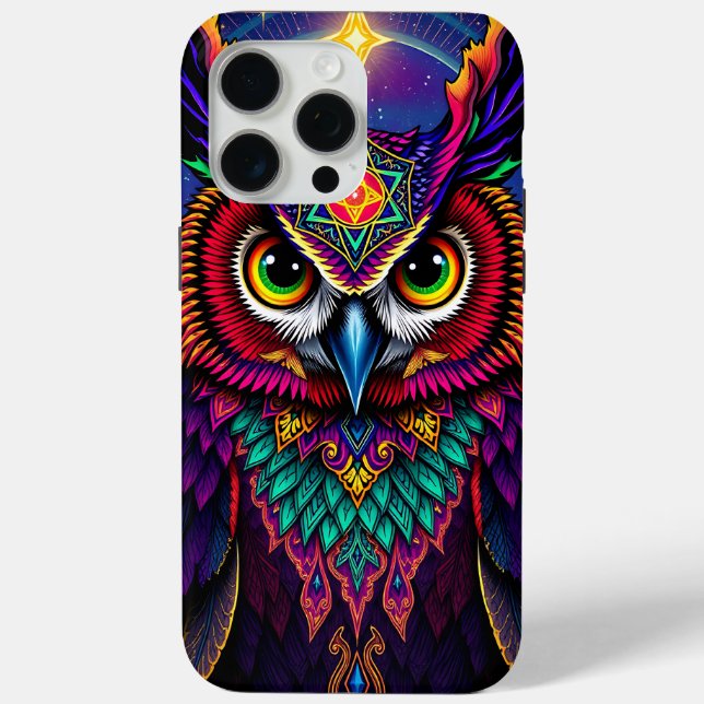 Celestial Owl Art: Starry Galaxy Cosmos Case-Mate iPhone Hülle (Rückseite)