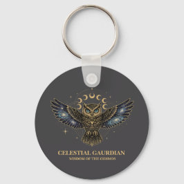 Celestial Owl Cosmic Guardian Schlüsselanhänger