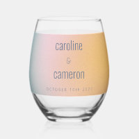 Celestial Pastel Blue Pink Grainy Gradient Wedding