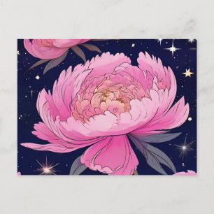 Celestial Peony A Starry Night Bloom Postkarte