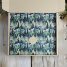 Celestial Pines Mountain Abstrakt Winter Seidenpapier