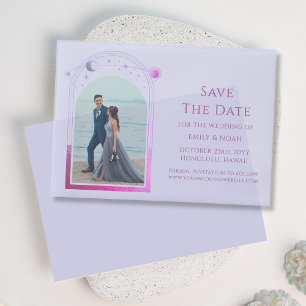 Celestial Pink Blue Foto Wedding Save the Date