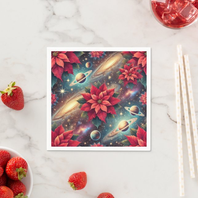 Celestial Poinsettia Blumenmuster Decoupage Serviette (Beispiel)