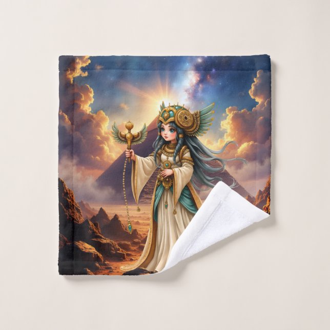 Celestial Priestess of the Golden Pyramid. Badhandtuch Set (Waschlappen)