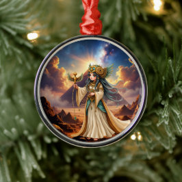 Celestial Priestess of the Golden Pyramid. Ornament Aus Metall