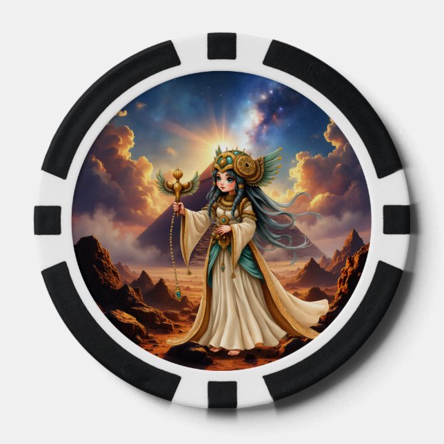 Celestial Priestess of the Golden Pyramid. Pokerchips (Vorderseite)