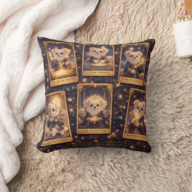 Celestial Pup Oracle – Magical Tarot Card Cushion Kissen (Decke)
