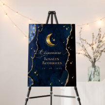  Celestial Quinceanera Midnight Welcome Sign 