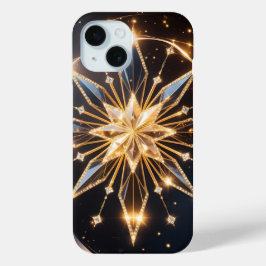 Celestial Radiance Golden Starburst Phone Case