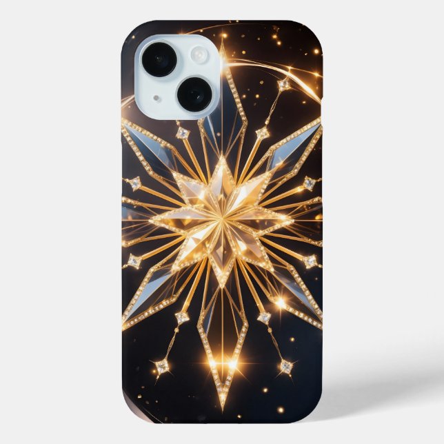 Celestial Radiance Golden Starburst Phone Case (Rückseite)