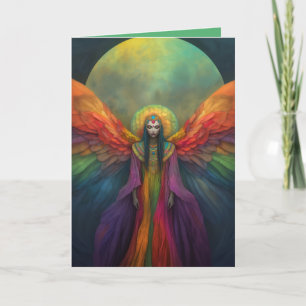 Celestial Rainbow Goddess Angel Spirit Guide Art Dankeskarte