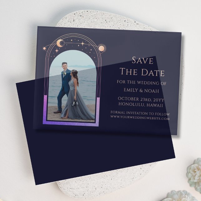 Celestial Rainbow Navy Blue Foto Wedding (Von Creator hochgeladen)