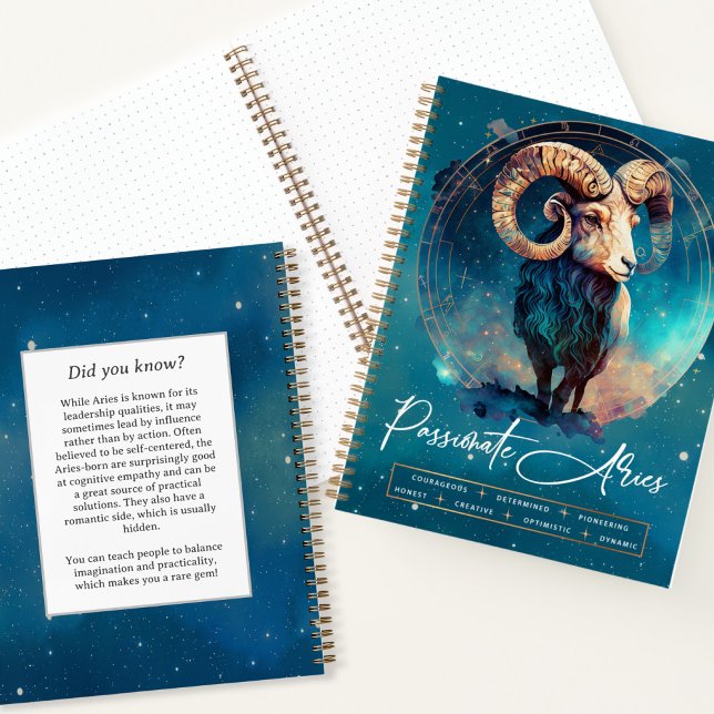 Celestial Ram Zodiac Ethereal Fantasy Aries Notizbuch (Von Creator hochgeladen)