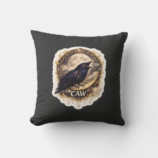 Celestial Raven Moon Gothic Night Nature Vibes Kissen