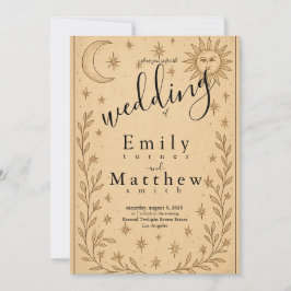 Celestial Romance - Moon and Sun Design Einladung