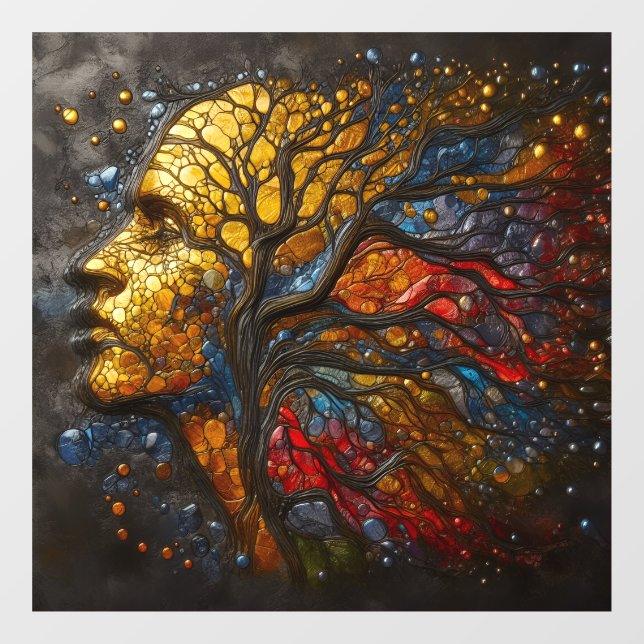 Celestial Roots of Life Poster Window Cling Fensteraufkleber (Blatt)