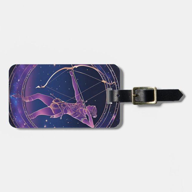 Celestial Sagittarius Zodiac Sign Gepäckanhänger (Vorderseite horizontal)