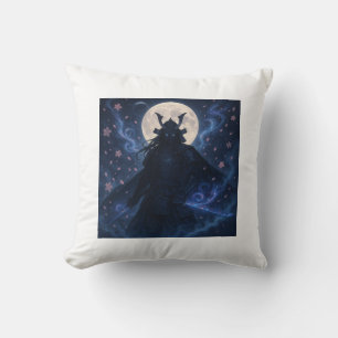 Celestial Samurai Throw Pillow   Anime Fantasy Kissen