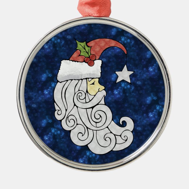 Celestial Santa Ornament Aus Metall (Vorne)