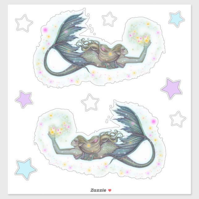 Celestial Sea Mermaid Stickers von Molly Harrison Aufkleber (Blatt)