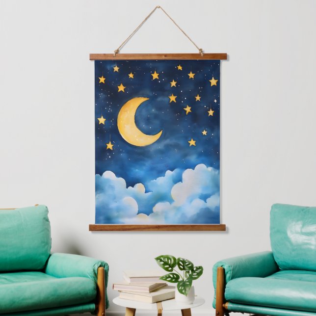 Celestial Serenity Wandteppich Mit Holzrahmen (Wohnzimmer)