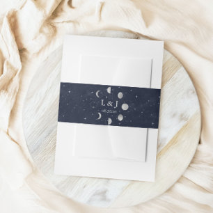 Celestial Silver Moon Phases Wedding Bly Band