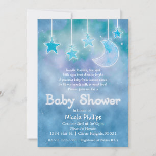 Celestial Sky Galaxy Mond & Sterne BABY SHOWER Einladung