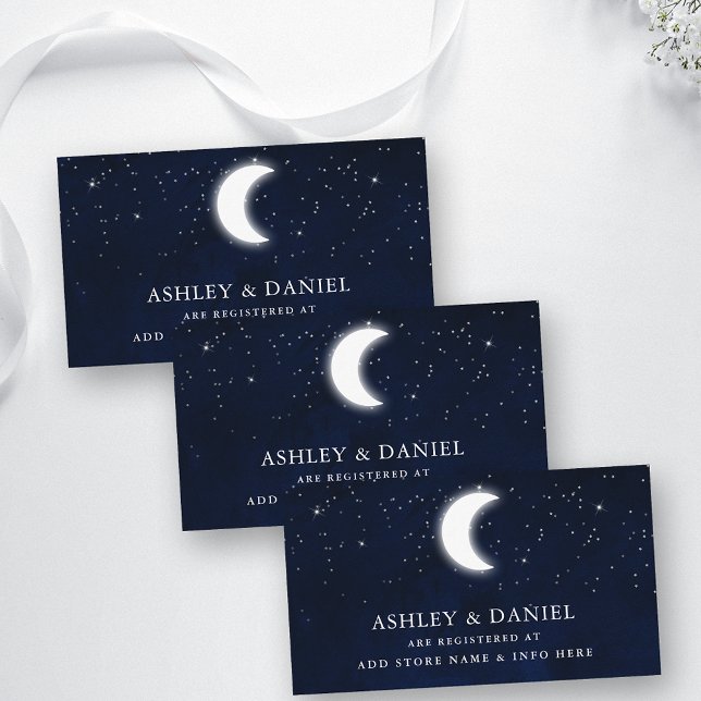 Celestial Sky Moon Stars Wedding Registry Card Begleitkarte (Customize to change text size or text style.)