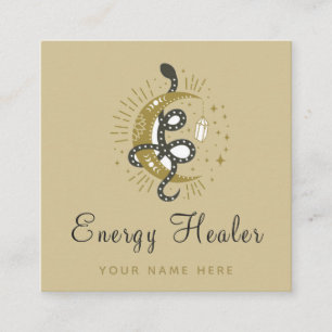 Celestial Snake Moon Sparkle Mystic Energy Healer Quadratische Visitenkarte