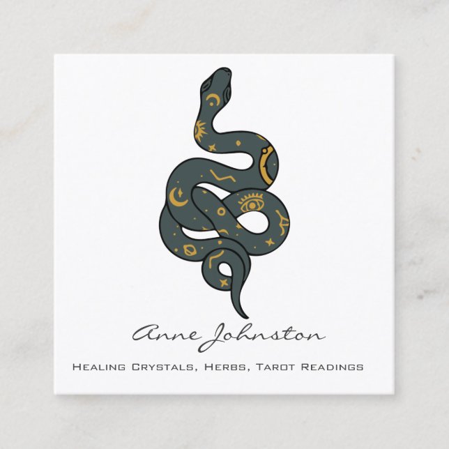 Celestial Snake Square Business Card Quadratische Visitenkarte (Vorderseite)