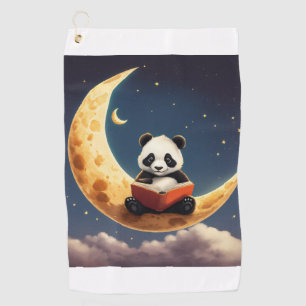 Celestial Snooze: Sleepy Moon Sticker T-Shirt Golfhandtuch