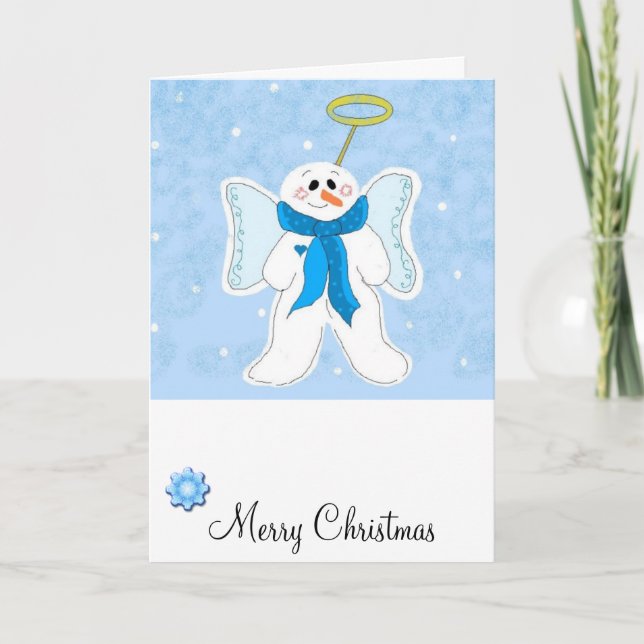 Celestial Snow Angel Feiertagskarte (Vorderseite)