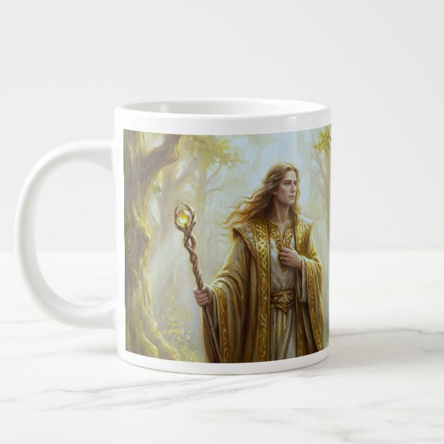 Celestial Sorcerer in Sunlit Grove Jumbo-Tasse (Links)