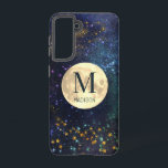 Celestial Space Gold Stars & Moon Monogram Samsung Galaxy Hülle<br><div class="desc">Diese niedliche und moderne Handy-Gehäuse verfügt über ein Monogramm auf den Imitaten Gold Vollmond im All mit Imitaten goldene Sterne. Personalisieren Sie es für Ihre Bedürfnisse. In meinem Geschäft finden Sie passende Produkte.</div>