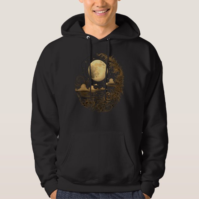 Celestial Space Sun Moon Boho Luna Solar Astronomy Hoodie (Vorderseite)