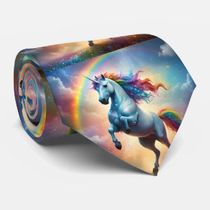 Celestial Spectrum: Der Regenbogen Einhornbogen Krawatte