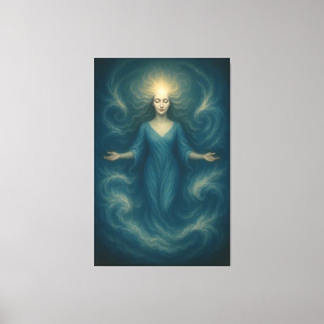 Celestial Spirit Goddess – Oceanic Light Awakening Leinwanddruck (Vorderseite)